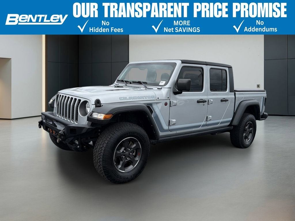 2023 Jeep Gladiator Rubicon 4x4 in Silver — front three-quarter view