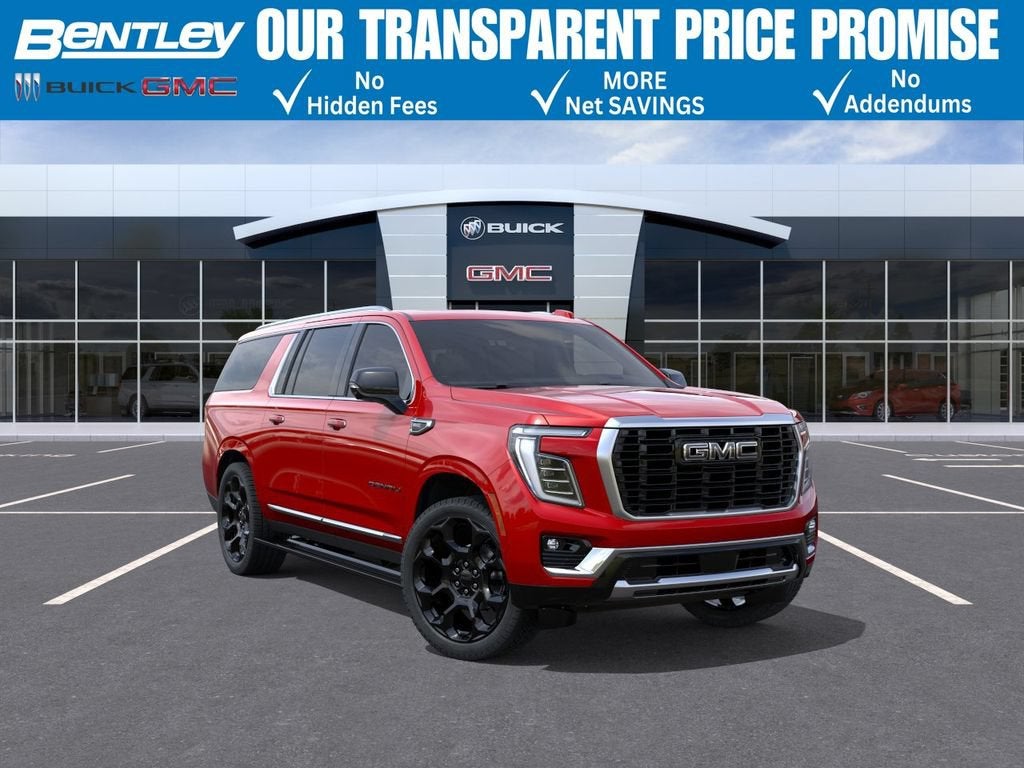 2026 GMC Yukon XL Denali in Volcanic Red Tintcoat — front three-quarter view