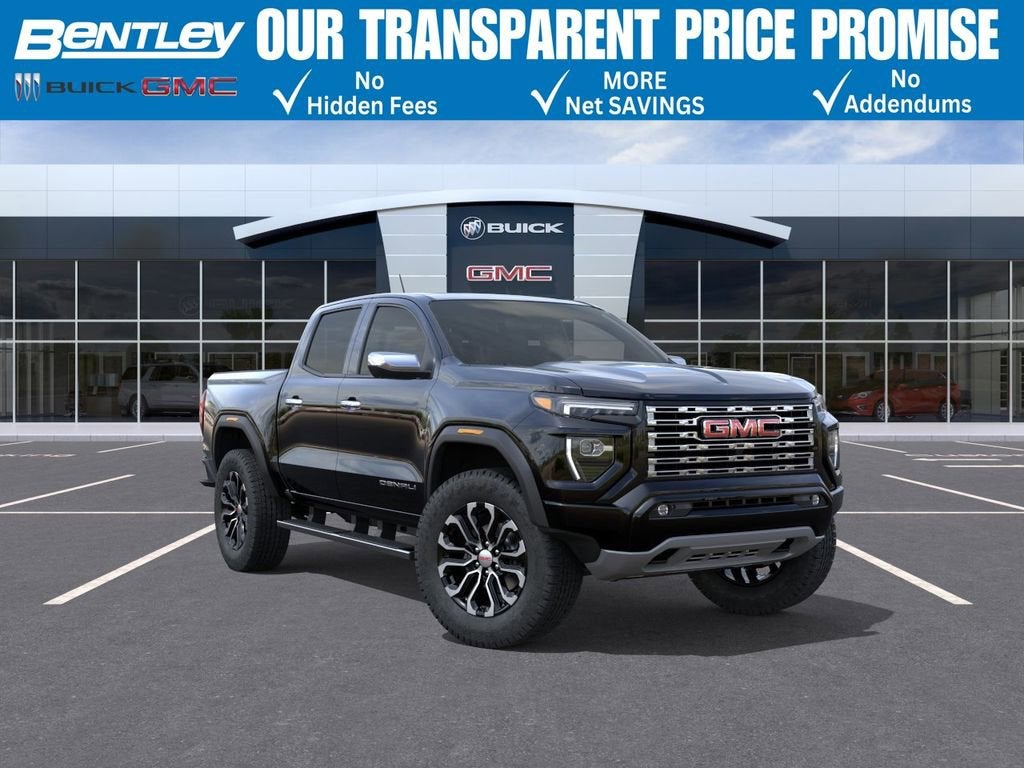 2026 GMC Canyon Denali in Onyx Black — front three-quarter view