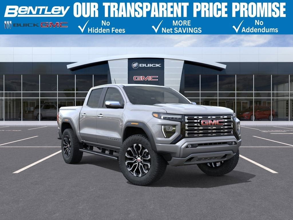 2026 GMC Canyon Denali in Sterling Metallic — front three-quarter view