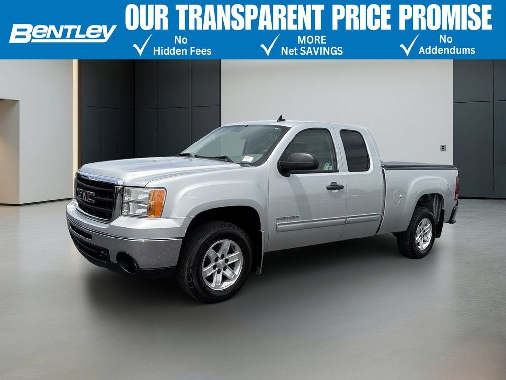 2010 GMC Sierra 1500 SLE in Pure Silver Metallic — front three-quarter view