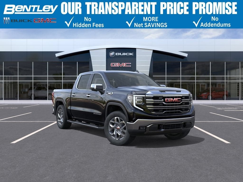 2026 GMC Sierra 1500 SLT in Onyx Black — front three-quarter view