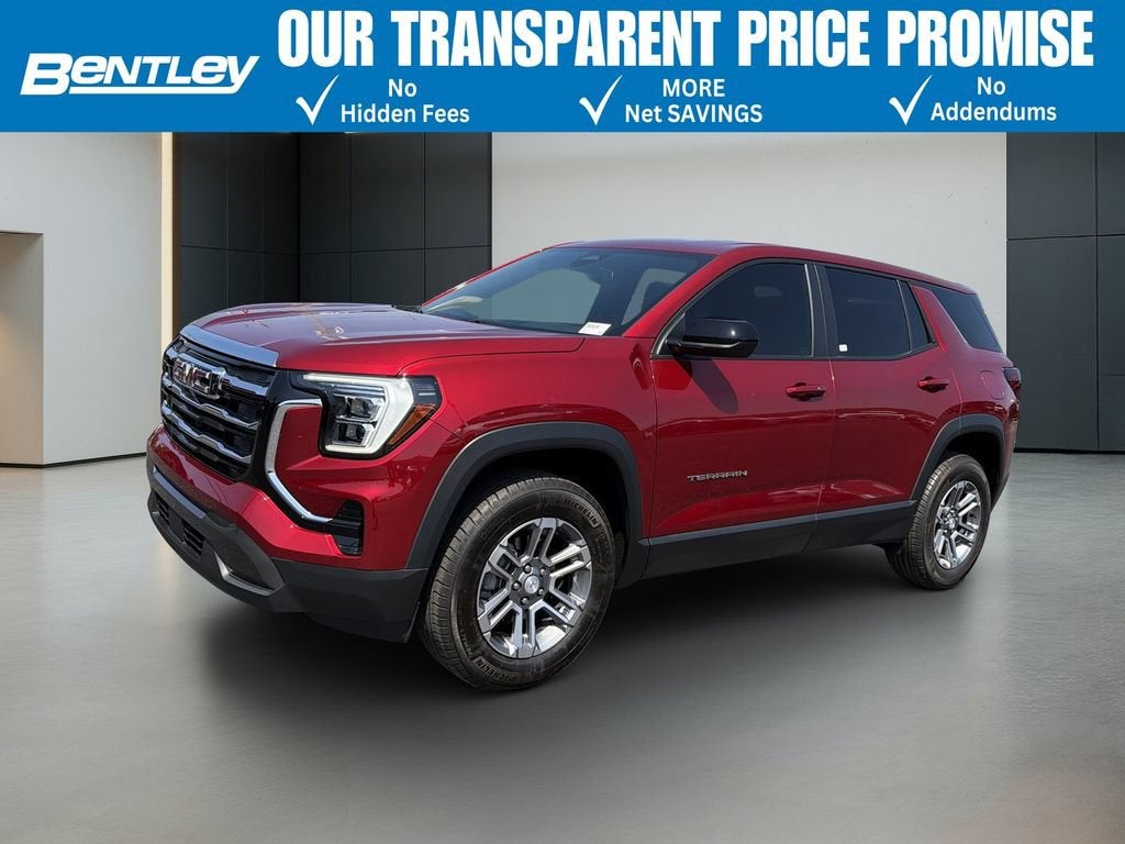 2026 GMC Terrain Elevation in Volcanic Red Tintcoat — front three-quarter view