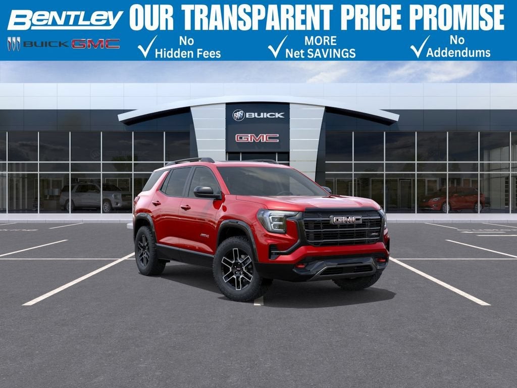 2026 GMC Terrain AT4 in Volcanic Red Tintcoat — front three-quarter view