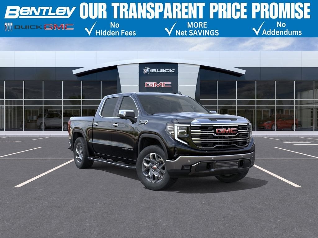 2026 GMC Sierra 1500 SLT in Onyx Black — front three-quarter view