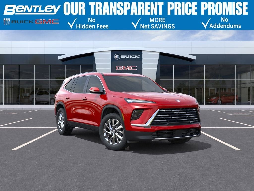 2026 Buick Enclave Preferred in Cherry Red Tintcoat — front three-quarter view