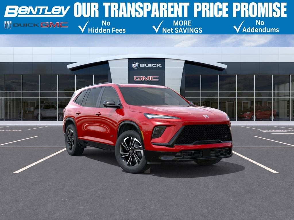 2026 Buick Enclave Sport Touring in Cherry Red Tintcoat — front three-quarter view