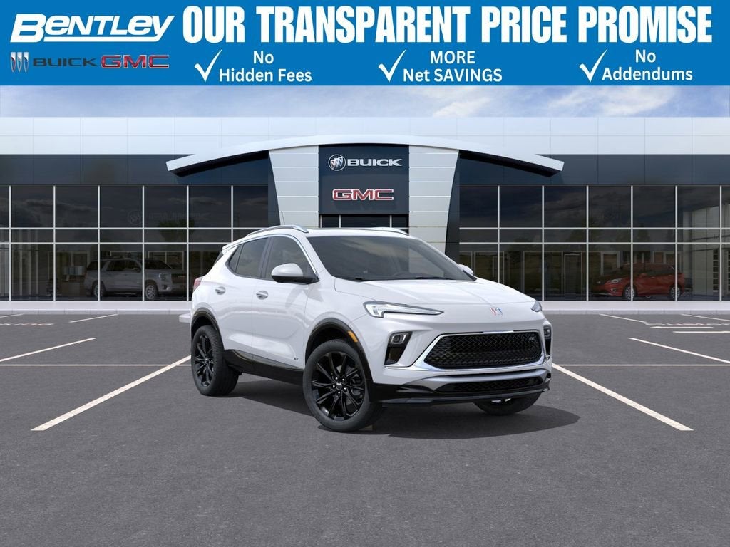 2026 Buick Encore GX Sport Touring in Summit White — front three-quarter view