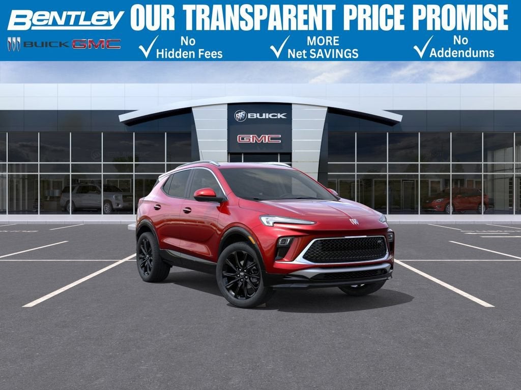 2026 Buick Encore GX Sport Touring in Brilliant Red — front three-quarter view