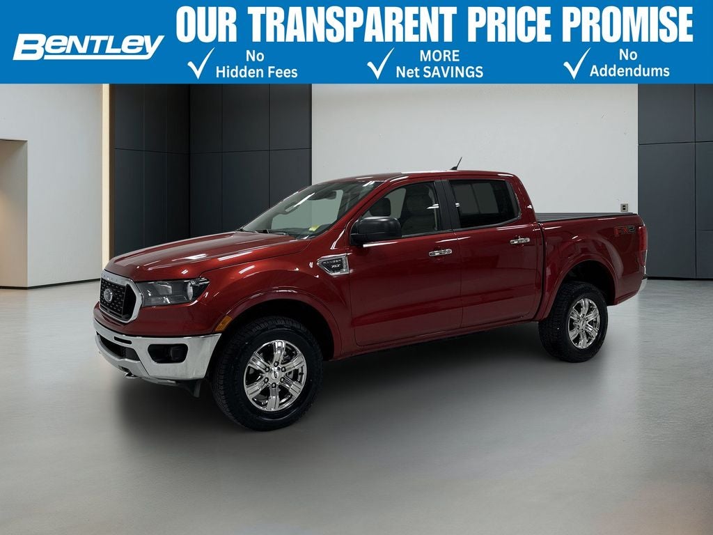 2020 Ford Ranger XLT in Red Metallic — front three-quarter view