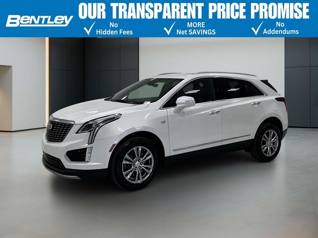 2022 Cadillac XT5 Premium Luxury in Crystal White Tricoat — front three-quarter view