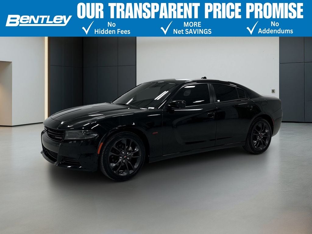 2023 Dodge Charger SXT in Pitch Black Clearcoat — front three-quarter view